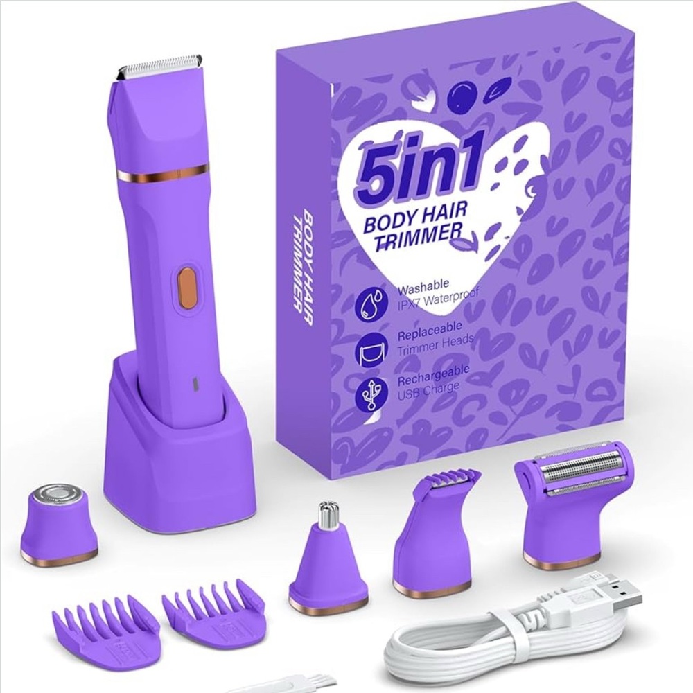 Brand new in box 5-in-1 Purple Body Hair Trimmer